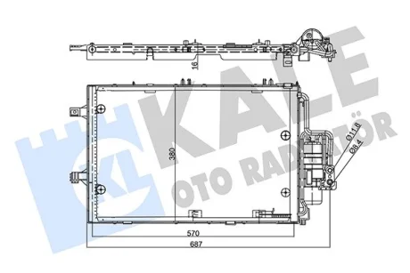 KALE OPEL Радиатор кондиционера Combo Tour,Corsa C Kale oto radyator 358255