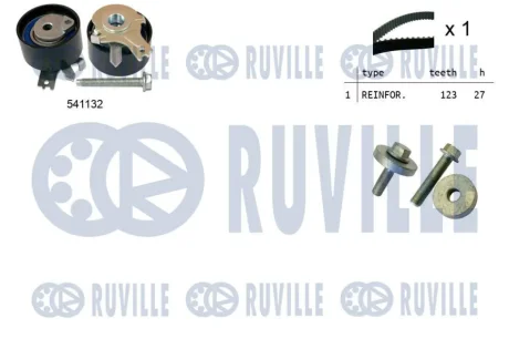 Фото 1 - к-кт. ГРМ (ремень+ролик+крепеж) Renault Kangoo 1.5dCi RUVILLE 550055 К-кт. ГРМ (ремень+ролик+крепеж) Renault Kangoo 1.5dCi RUVILLE 550055 (фото 1)