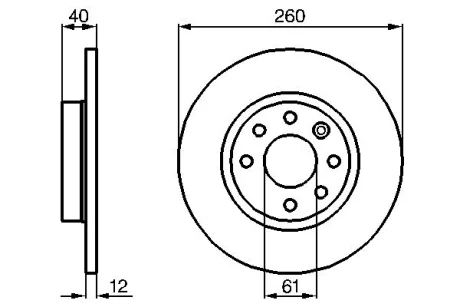 Диск гальмівний передн лів/прав VOLVO 440, 460, 480 1.6-2.0 04.86-12.96 BOSCH 0986478386