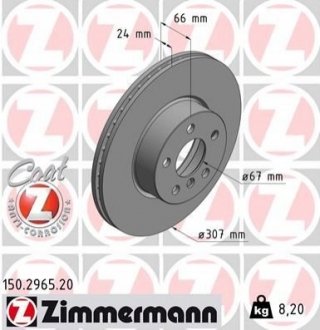 Диск гальмівний ZIMMERMANN 150.2965.20