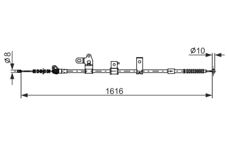 TOYOTA Трос ручного тормоза зад. лев. Corola -07 BOSCH 1987482307