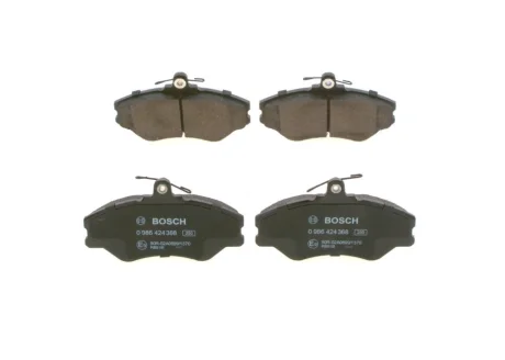 Комплект тормозных колодок переднего., HYUNDAI GRACE, H100, PORTER 2.4/2.5D/2.6D 07.93-12.04 BOSCH 0986424368