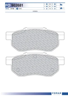 Колодки гальмівні дискові (комплект 4 шт.).) FOMAR FO 902681