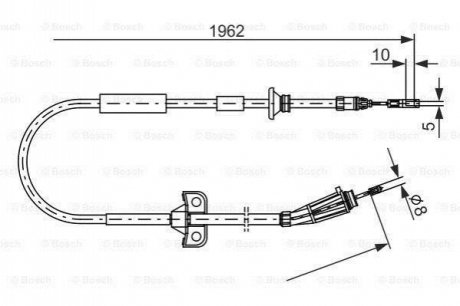 VOLVO Трос ручного тормоза S70,V70 BOSCH 1987477941