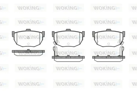 Гальмівні колодки задн. HYUNDAI LANTRA I (J-1) 1.5/ NISSAN MAXIMA 1.6-3.0 88-09 WOKING P3943.12