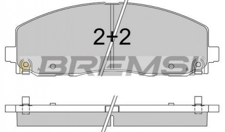 Гальмівні колодки перед. Fiat Freemont 11-/Dodge Caravan 08- (183x63.2x19.5) BREMSI BP3543
