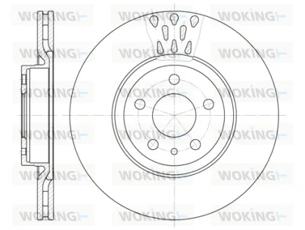 Гальмівний диск перед. Combo/Doblo/Qubo/Tipo (84-21) WOKING D6316.10