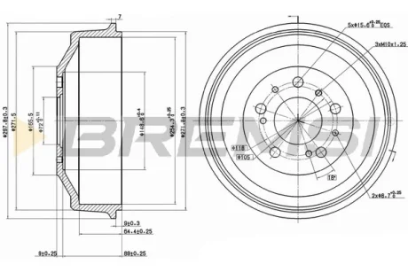 Гальмівний барабан Jumper/Ducato/Boxer (1-1.5t) 94- BREMSI CR5261
