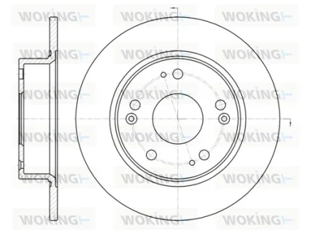 Гальмівний диск зад. Honda Accord 04-08 (260x10) WOKING D6984.00