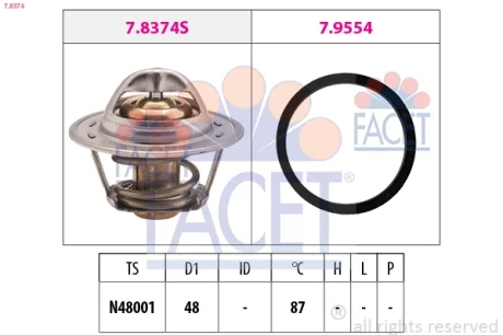 Термостат Ланос /Нексия 8V Facet FACET 7.8374