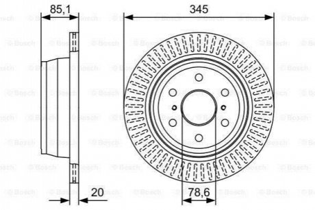 Диск гальм. задн. CADILAC ESCALLADE 06- BOSCH 0986479W32