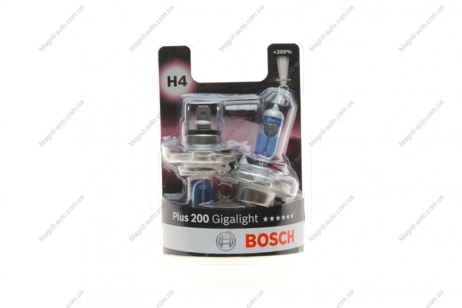 ЛАМПА РОЗЖАР. Plus 200 Gigalight H4 / *2 BOSCH 1987301435 (фото 1)