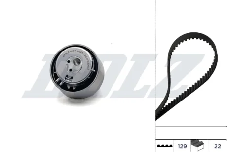 К-кт. ГРМ (рем.+ ролик) FIAТ Doblo 1.2, 1,4 DOLZ SKD060
