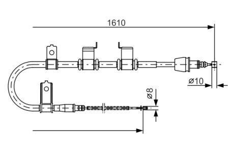 HYUNDAI трос ручного тормоза лев.Getz BOSCH 1987482070