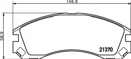 Колодки тормозные дисковые передние Mitsubishi L200, Outlander 2.0, 2.4 (-07)/Peugeot 4007 2.2, 2.4 (07-) Nisshinbo NP3032 (фото 1)