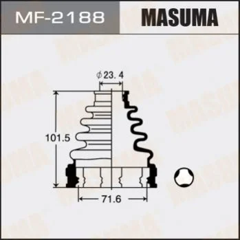 Пильовик ШРКШ внутрішнього Toyota Camry (01-11), Corolla (01-04), Highlander (00-07), RAV 4 (00-) (MF-2188) MASUMA Masuma MF2188 (фото 1)