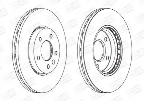 Диск тормозной передний (кратно 2шт.) CHEVROLET CRUZE (J300) 09-/OPEL ASTRA J (P10) 09-15 CHAMPION 562631CH