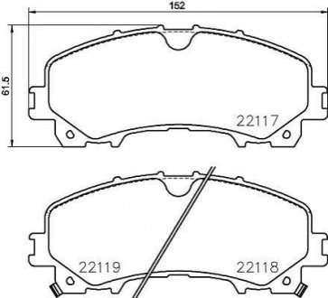 Колодки тормозные дисковые передние Nissan X-Trail III (T32) (13-)/Renault Koleos II (19-) Nisshinbo NP2060 (фото 1)