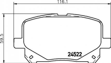 Колодки тормозные дисковые передние Lexus RX 300(00-03)/Toyota Camry 2.4, 3.0 (01-06) Nisshinbo NP1065 (фото 1)
