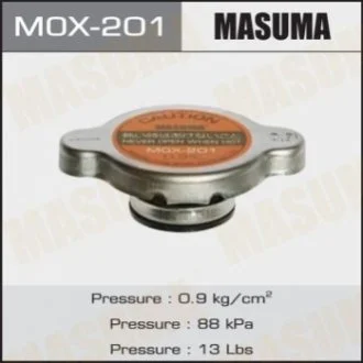 Крышка радиатора Honda/ Mazda/ Mitsubishi/ Nissan/ Subaru/ Suzuki/ Toyota 0.9 bar MASUMA Masuma MOX201