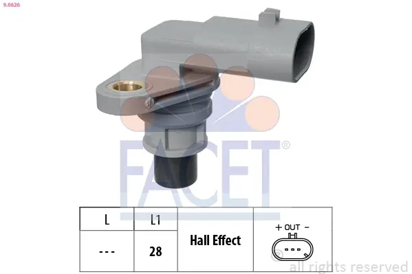 Датчик обертів колінвалу Fiat Doblo/Ducato / Opel Combo 1.6-2.0 D/CDTI (10-) Facet FACET 9.0626 (фото 1)