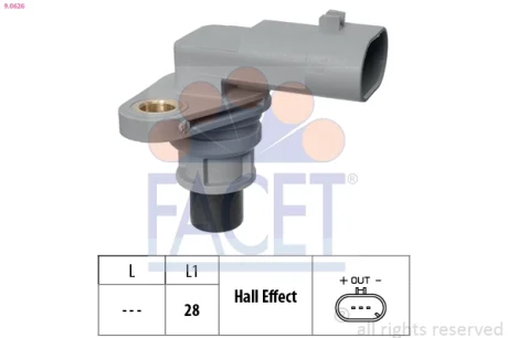 Датчик обертів колінвалу Fiat Doblo/Ducato / Opel Combo 1.6-2.0 D/CDTI (10-) Facet FACET 9.0626