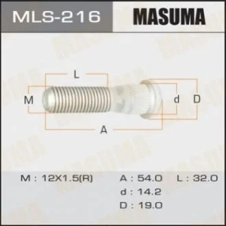 Шпилька колеса заднего Lexus GX 470/ Toyota Land Cruiser Prado (04-) M12x1.5 Masuma MLS216