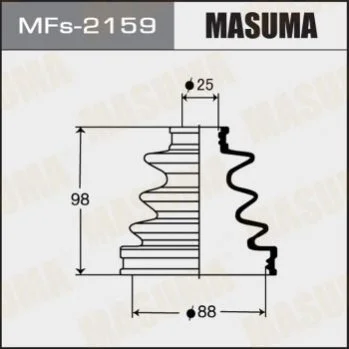 Пильовик ШРКШ зовнішнього (силікон) Toyota Camry (01-05), Prius (09-15) (MFs-2159) MASUMA Masuma MFs2159 (фото 1)