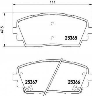 Колодки тормозные дисковые передние Kia Picanto 1.0, 1.1 (11-) Nisshinbo NP6065 (фото 1)