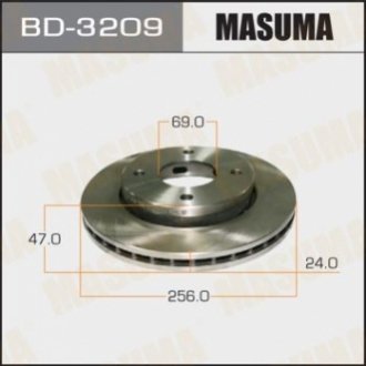 Диск тормозной передний Mitsubishi Colt (04-12) (Кратно 2 шт) Masuma BD3209 (фото 1)