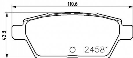 Колодки тормозные дисковые задние Mazda 6 2.3, 3.7 (05-) Nisshinbo NP5026 (фото 1)