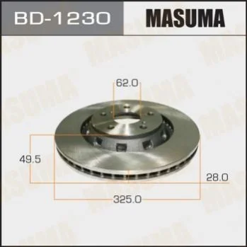 Диск тормозной передний Toyota Venza (09-16) (Кратно 2 шт) Masuma BD1230 (фото 1)