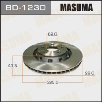 Диск тормозной передний Toyota Venza (09-16) (Кратно 2 шт) Masuma BD1230 (фото 1)