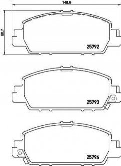 Колодки тормозные дисковые передние Honda IX 2.4 (13-) Nisshinbo NP8026 (фото 1)