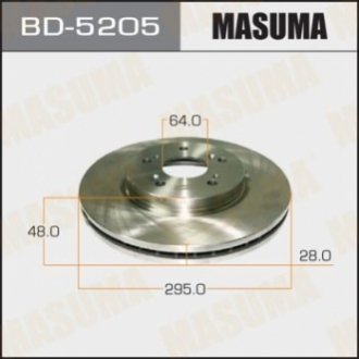 Диск тормозной передний Honda CR-V (07-) (Кратно 2 шт) Masuma BD5205 (фото 1)