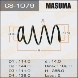 Пружина передньої підвіски Toyota Camry (06-11) (CS-1079) MASUMA Masuma CS1079