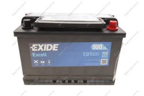 АКБ 6СТ-100 R+ (пт720) (необслуг) (315х175х205) EXCELL Exide EXIDE EB1000