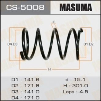 Пружина подвески передняя Honda CR-V (02-) Masuma CS5008 (фото 1)