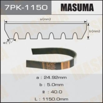 Ремень поликлиновой Masuma 7PK1150 (фото 1)