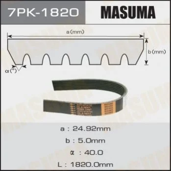 Ремінь полікліновий (7PK-1820) MASUMA Masuma 7PK1820 (фото 1)