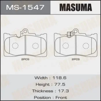Колодки гальмівні (MS-1547) MASUMA Masuma MS1547 (фото 1)