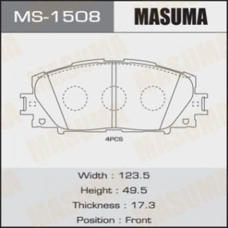 Колодка тормозная Masuma MS1508