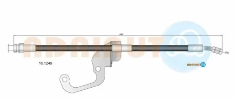 Шланг тормозов. передн. лев. HYUNDAI TERRACAN -06 ADRIAUTO 10.1249