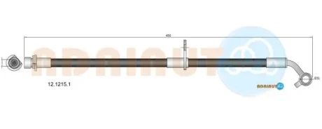Шланг тормозов. передн. прав. HONDA CR-V III 07- ADRIAUTO 12.1215.1