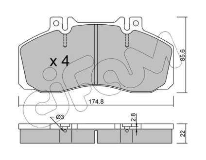 Колодки гальмівні W905/T2-W667/W668/W669/W670 (85-13) CIFAM 822-267-0