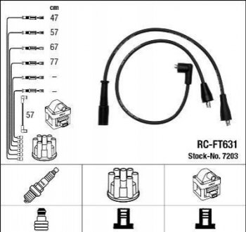 Комплект високовольтних проводів NGK 7203