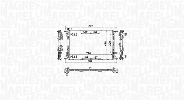 Радіатор системи охолодження MAGNETI MARELLI 350213152100 (фото 1)