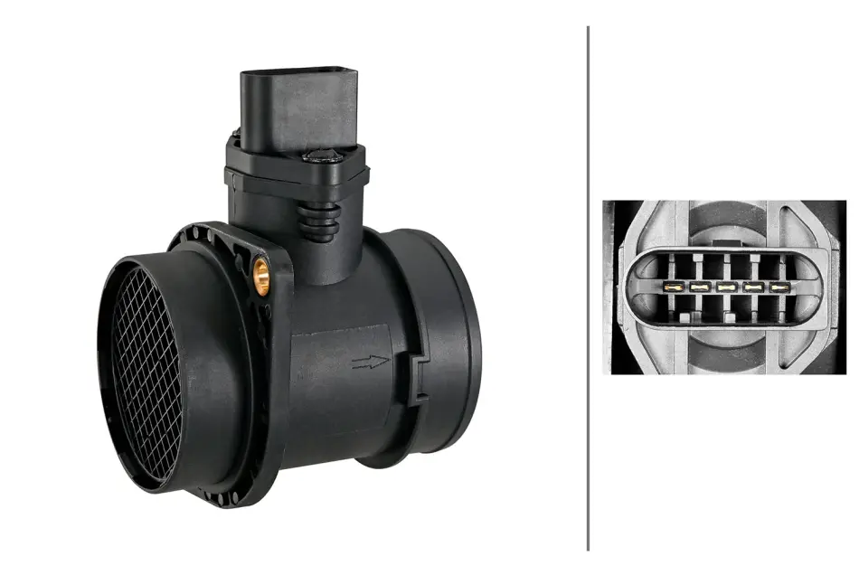 VW Витратомір повітря Audi A3/4/6,Seat,Skoda Octavia,Golf IV,Passat 1.8T 95- HELLA 8ET 009 149-031 (фото 1)