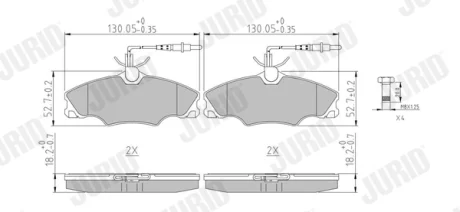 JURID PEUGEOT Тормозные колодки передн. 406 1.6/1.8 95- Jurid 571897J