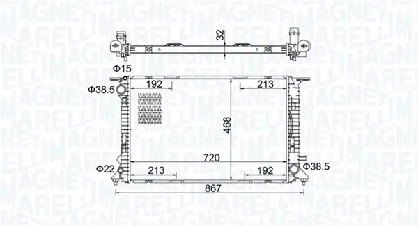 Радіатор системи охолодження MAGNETI MARELLI 350213195800 (фото 1)